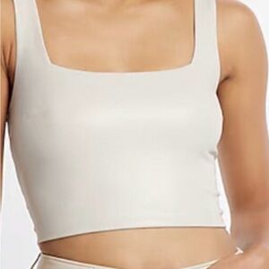 Express Cream Square Neck Crop Top